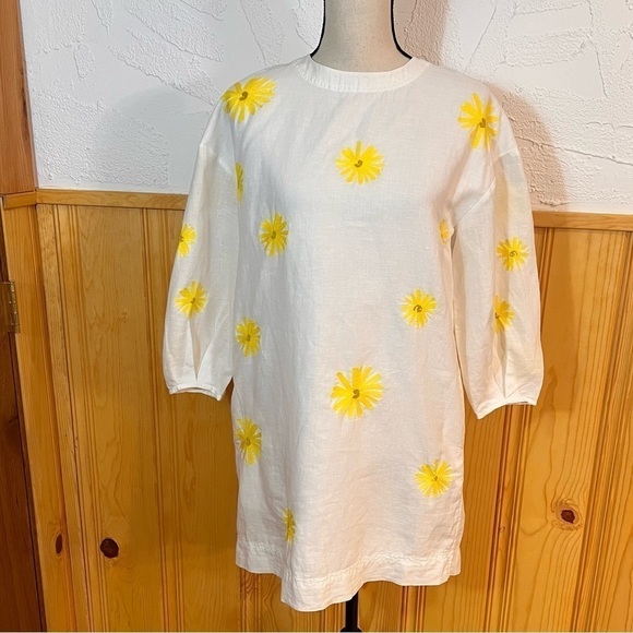 NWT SOMETHING NAVY Revolve Embroidered 3/4 Sleeve Open Back Mini Dress Sz-S - Picture 2 of 10